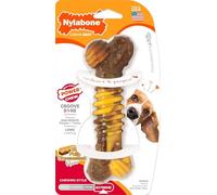 Nylabone Jouet dentaire à mâcher résistant Dura, os texturisé, goût bœuf et fromage, pour les chiens de taille moyenne (jusqu’à 16kg), Chiens à mâchouillage puissant/extrême