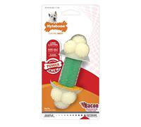 Nylabone os à ronger et jouet dentaire pour les mâcheurs agressifs, double texture, goût bacon - Petit - Convient aux petits chiens pesant jusqu’à 11 kilos