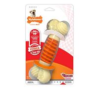 Nylabone os à ronger et jouet dentaire pour les mâcheurs agressifs, doublement texturé et strié, goût bacon - XL - Convient aux tout grande chiens pesant 23 kilos et plus