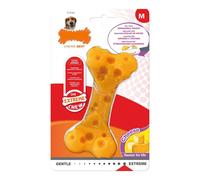 Nylabone Produit à mâcher résistant Dura, os jouet à mâcher avec compartiment aromatique, goût fromage, pour les chiens de taille moyenne (jusqu’à 16kg), Chiens à mâchouillage puissant/extrême