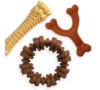 Nylabone Power Chew Lot de 3 jouets à mâcher indestructibles pour chien agressifs, 3 formes et saveurs, mélange de saveurs, grand/géant