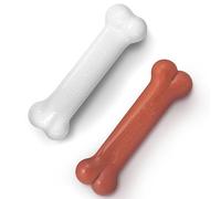Nylabone Set de 2 Jouet à Mâcher Résistant Dura en Forme d'Os Arômes Poulet/Bacon pour les Chiens de Taille Moyenne Jusqu'à 16 kg