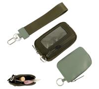 Nylon 2 en 1 Porte-clés Bracelet Portefeuille Imperméable Portefeuille Double Poches Porte-Clés Espace suffisant - Mini poche pour pièces de monnaie pour voyager, vert, Élégant