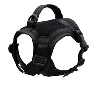 Nylon Ajusté Military Tactical Cat Training Training Walking Harness Gite with Control Handle pour Yorkshire Terrier Pug Chihuahua,Noir,XS