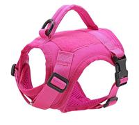 Nylon Ajusté Military Tactical Cat Training Training Walking Harness Gite with Control Handle pour Yorkshire Terrier Pug Chihuahua,Rose,XS
