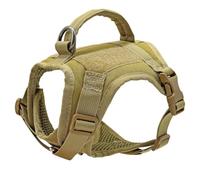 Nylon Ajusté Military Tactical Cat Training Training Walking Harness with Control Propreal pour Yorkshire Terrier Chihuahua Pug,Kaki