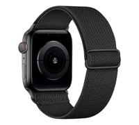 Nylon Bracelet élastique compatible avec Apple Watch 38/40/41/42/44/45/46/49mm - Loop sport tressé Ultra SE Series 11 10 9 8 7 6 5 4 3 2 1 (Noir)