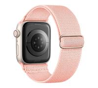 Nylon Bracelet élastique compatible avec Apple Watch 38/40/41/42/44/45/46/49mm - Loop sport tressé Ultra SE Series 11 10 9 8 7 6 5 4 3 2 1 (Rose)