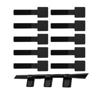 Nylon Cable Strap, Adjustable Cord Organizer, 3.54x1.18 Inches Management Tie With Adhesive Backing, 10-Piece Fastener Kit, Indoor Tidy Tool With Versatile Build, Computer Table For Home Office