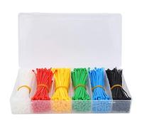 Nylon Cable Ties Self Locking Multicolor 900pcs Durable Fast Binding for Home Office Organization Black Blue Green Red White Yellow 2 x 100mm