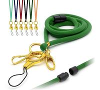 Nylon Cordons Tour de Cou avec Lanière Breakaway anti-étouffement clip en métal Plaqué or, Corde 5mm pour badge d'identité pour Porte Badge Par LanyardsTomorrow Vert foncé 1 Pièce