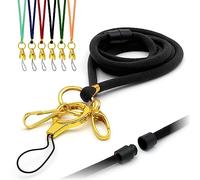 Nylon Cordons Tour de Cou avec Lanière Breakaway anti-étouffement clip en métal Plaqué or, Doux Corde 5mm pour badge d'identité pour Porte Badge Par LanyardsTomorrow Noir 1 Pièce