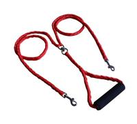 Nylon Laisse Double pour Chien, Robuste avec Poignée, Rouge | Nœuds, Prise Facile, pour Promenades au Parc et Trottoirs Urbains, Chiens Moyens
