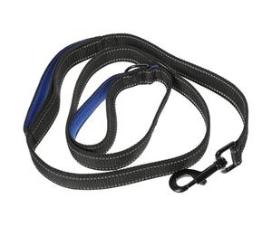 Nylon Laisse Réglable et Clips Métal Double Poignée pour Chien | Rotation à 360 Degrés, Bandes Réfléchissantes, Contrôle Confortable Lors des Traversées Routières Chasse