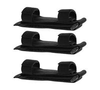 Nylon Manchette Porte-ustensiles 3 Pièces Réglable | Tension Ajustable, Taille Flexible, Maintien pour Cuillère, Fourchette ou Baguettes, Aide aux Repas Accompagnés, Coloris Noir