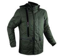 Nylon Oxford Textile Blouson Moto Sport Impermeable Protections Capuche Vert