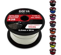 Nylon Paracord-3mm Paracord Rope 425 Type Ii Lines As Outdoor Rope,All-Purpose Rope,Survival Rope-Nylon Line Max 193kg (White,50m)