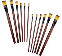 Nylon Pinceaux Artiste,Petits Pinceaux Plats Et Ronde Pointus (Pinceau ¿¿ Huile En Nylon-12)