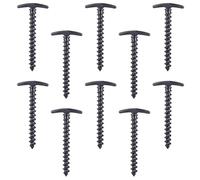 Nylon Piquets de Tente Noirs Haute Résistance, 10 Pièces | Conception Spiralée, Surface Lisse sans Bavures, Usage sans Rouille, pour Haubans et Auvent