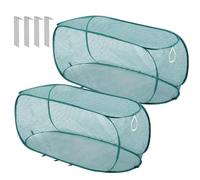 Nylon Pop-Up Fine Mesh Netting Plant Covers, Plants Protection Garden Beds Cover 2 Pieces | Ideal For Indoor Outdoor Greenhouse Patio Yard Raised Bed Flower Fruit Vegetable Shield Use