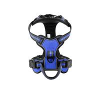 Nylon Respirant Confortable Doux sans Traction Harnais De Chien Extérieur Réflectif Réglable D'entraînement pour Chiens pour Les Petits, Moyens Et Grands Chiens,Bleu,XL