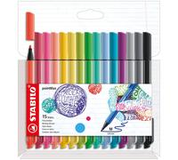 Nylon Tip Writing Pen - STABILO pointMax - Wallet of 15 - Assorted Colours Pack