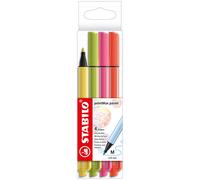 Nylon Tip Writing Pen - STABILO pointMax - Wallet of 4 - Assorted Pastel Colours