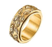nylry Bague tournante œil de Dieu en titane et acier inoxydable gravé vintage œil de providence pour soulager le stress et l'anxiété, bague œil d'Horus pour homme et femme Taille 7-12, Métal, Breloque