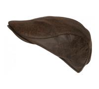 -Nyls Création-Beret Casquette Cuir Marron Chocolat Suedine Ajustable Kylro - Marron Taille unique