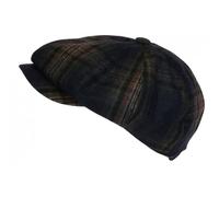 -Nyls Création-Beret Casquette Gavroche Bleue et Marron en Laine Charly - Bleu Taille unique