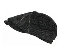 -Nyls Création-Beret Casquette Gavroche Grise Irlandaise à Chevrons en Laine Gurwal - Gris Taille unique