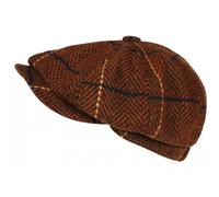 Nyls Création Beret Casquette Gavroche Orange Irlandaise à Chevrons en Laine Gurwal - Taille Unique - Orange