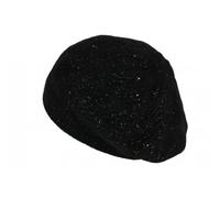 Nyls Création Bonnet Béret Femme Noir Angora Pailleté Doux et Tendance Angiola - Taille Unique - Noir