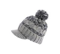 -Nyls Création-Bonnet Casquette Gris et Noir Tendance Pompon et Doublure Polaire Galyx - Gris Taille unique