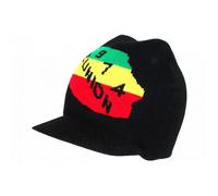 -Nyls Création-Bonnet Casquette La Réunion 974 Noir en Laine Mode Rasta - Noir Taille unique