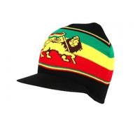 Nyls Création Bonnet Casquette Rasta Noir Lion de Juda Jamaïque - Taille Unique - Noir