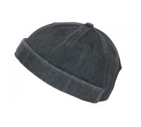 -Nyls Création-Bonnet Docker Gris Denim en Coton Style Miki Marin Kyroak - Gris Taille unique