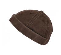 -Nyls Création-Bonnet Docker Marron Chocolat Denim Coton Mode Miki Marin Kyroak - Marron Taille unique