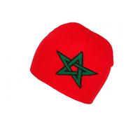 Nyls Création Bonnet Maroc Rouge et Vert Drapeau Marocain Etoile 5 Branches - Taille Unique - Rouge