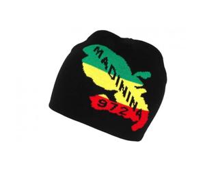 Nyls Création Bonnet Martinique 972 Noir Madinina Look Rasta - Taille Unique - Noir