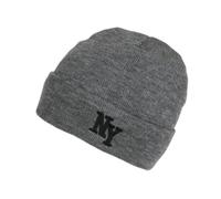Nyls Création Bonnet NY en Laine Style Streetwear Doublure Polaire, Aurora (FR/ES, Alpha/Lettres, Taille Unique, Gris)
