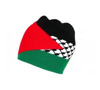 Nyls Création Bonnet Palestine Noir Drapeau Palestinien Rouge Blanc Vert en Laine - Taille Unique - Noir
