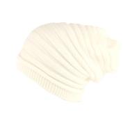 -Nyls Création-Bonnet Rasta Long Blanc Cassé Beige Laine Oversize Jack - Beige Taille unique