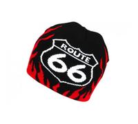 -Nyls Création-Bonnet Route 66 Rouge et Noir Flammes Look Hiver Biker - Rouge Taille unique