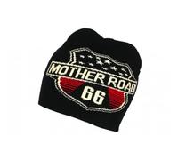 Nyls Création Bonnet Route 66 Rouge Noir Mother Road Design Hiver Biker - Taille Unique - Noir