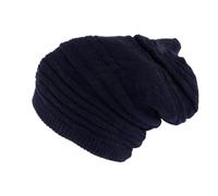 Nyls Création Bonnet Tube Bleu Marine Rasta Long en Laine Douce Jaica - Taille Unique - Bleu