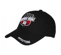 Nyls Création Casquette 66 Noire Look Biker Americaine Vintage Mother Road - Taille Unique - Noir