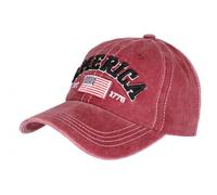 Nyls Création Casquette America Rouge Drapeau USA Vintage Baseball - Taille Unique - Rouge