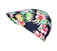 Nyls Création Casquette Beret Fleurs Rouges et Bleues Tropicales en Coton - Taille Unique - Bleu