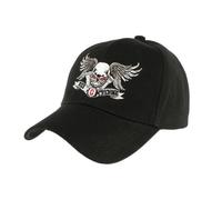 -Nyls Création-Casquette Biker noir Be Bone avec Crane - Noir